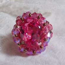 Rose Royale ring med facetter og en Swarovski krystal cabochon